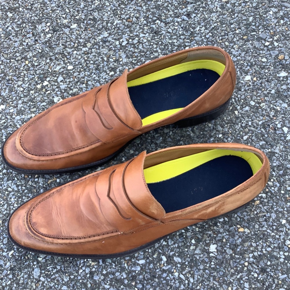 Cole Haan Mens Grand Series Penny Loafers British Tan Leather C33224 Size 13M